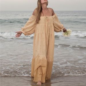 Kinga Csilla Linen Liberty Maxi Dress One Size